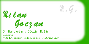 milan goczan business card