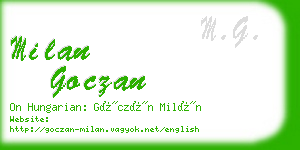 milan goczan business card